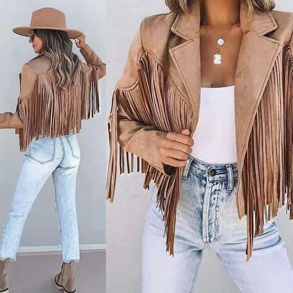 Boutique 9 Jackets & Blazers - Fringe faux leather jacket